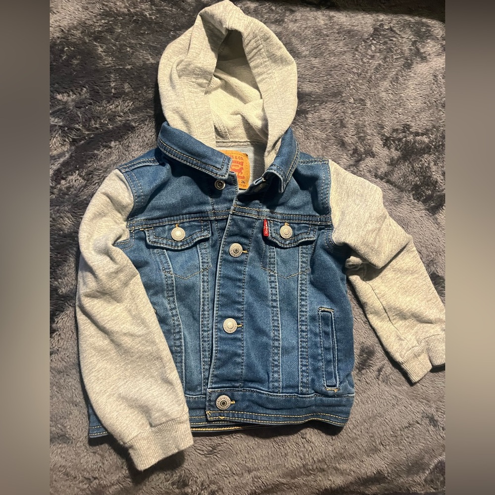 Levi's Denim Sweatshirt Combo Jacket Hoodie Size 24 Months